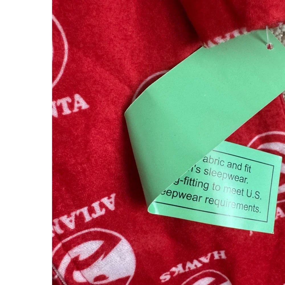 NBA Atlanta Hawks Red Fleece Footed Sleeper Pajamas Infant 6/9M NEW